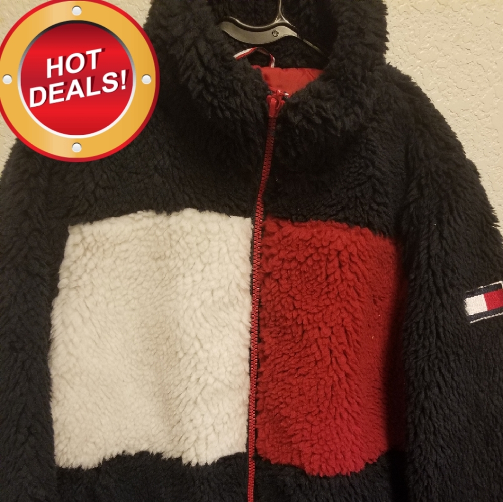*NEW* Tommy Hilfiger Women's Flag Sherpa Full Zip